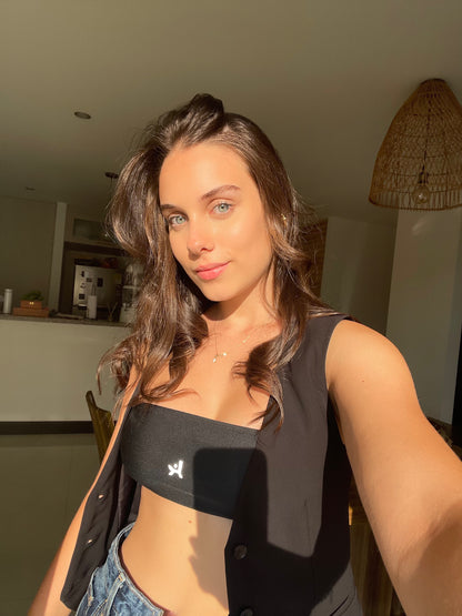 STRAPLESS TOP NEGRO