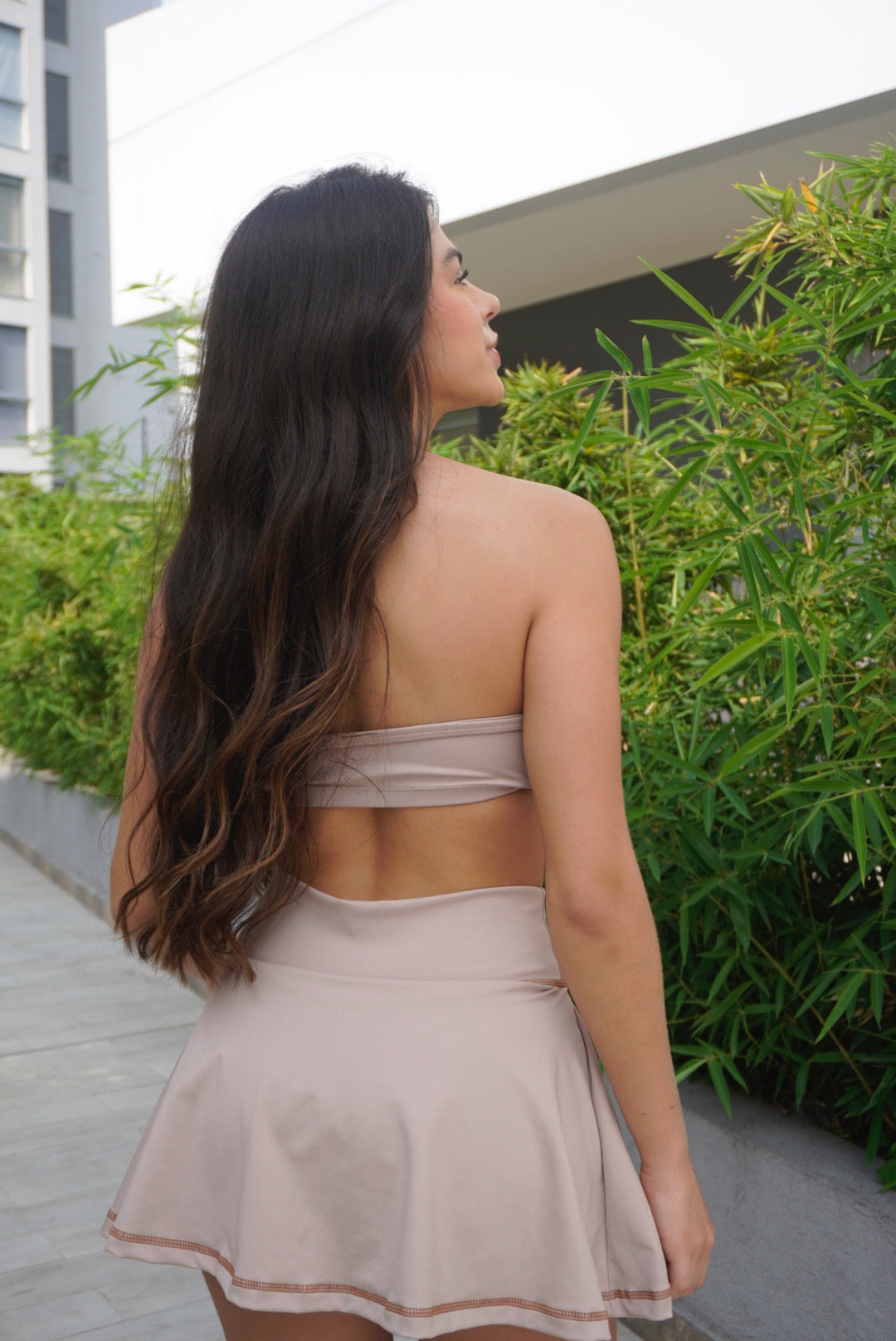 STRAPLESS TOP BEIGE